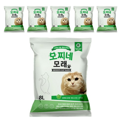 모찌네 고양이 모래, 8L, 6개, 사과향