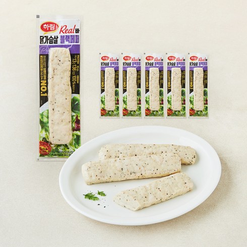 하림 리얼바 닭가슴살 블랙페퍼, 70g, 6개