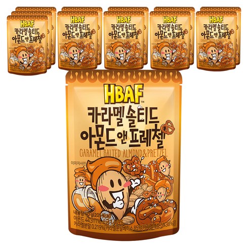 바프 카라멜 솔티드 아몬드 앤 프레첼, 40g, 12개