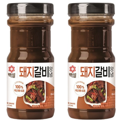 백설 돼지갈비 양념, 840g, 2개