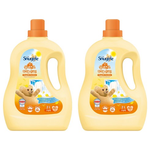 스너글 실내건조 섬유유연제 허거블 선샤인 본품, 2L, 2개