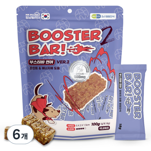 멍냥빌리지 강아지 부스터바, 연어, 100g, 6개