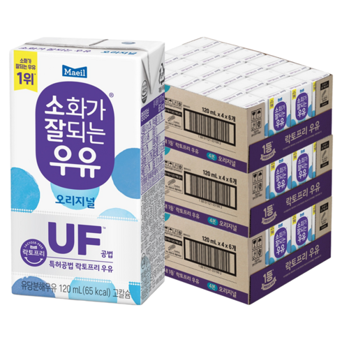 소화가잘되는우유 오리지널 미니, 120ml, 72개