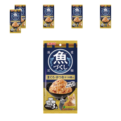 이나바 고양이 생선 가득 파우치, 혼합맛(참치/가다랑어/가다랑어포), 180g, 6개