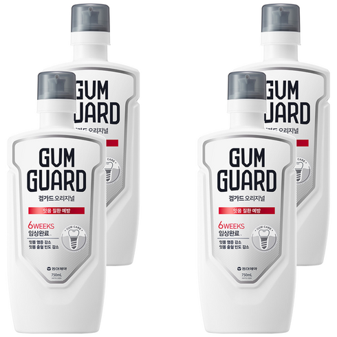 검가드 오리지널 잇몸 질환 예방 구강청결제, 750ml, 4개