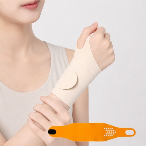 이벤리브 여성용 얇은 통기성 지압돌기 손목 보호대, 스킨 오렌지, 5개