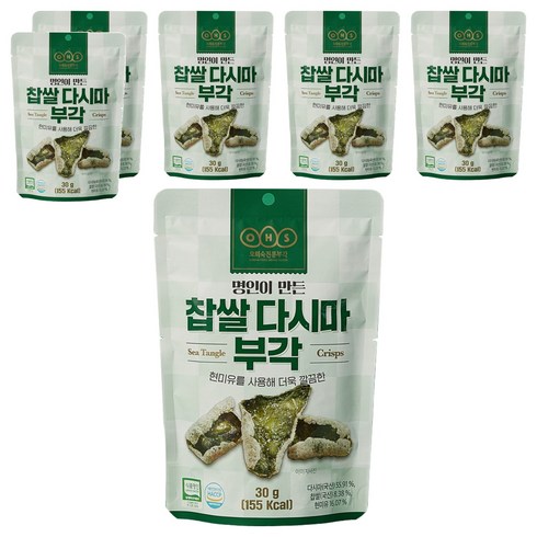 오희숙전통부각 찹쌀 다시마 부각, 30g, 6개