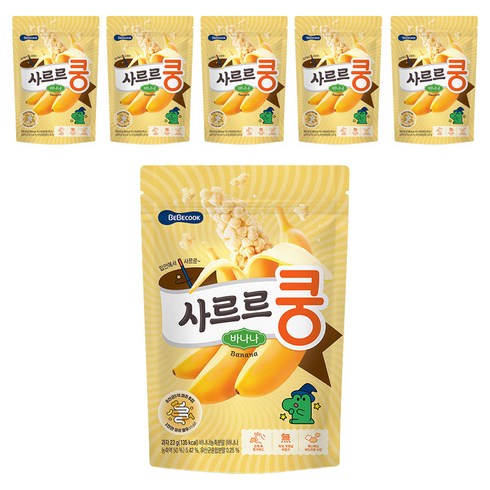 베베쿡 사르르쿵 과자, 바나나, 23g, 6개