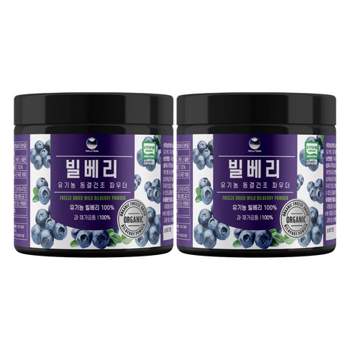 해나식품 유기농 동결건조 와일드 빌베리 분말, 100g, 2개