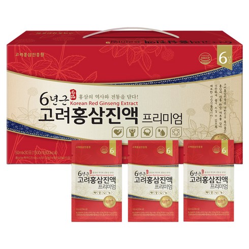고려홍삼진흥원 6년근 고려홍삼진액 프리미엄, 50ml, 30개