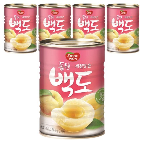 동원 백도 과일통조림, 400g, 5개