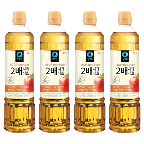 청정원 2배 사과식초, 900ml, 4개