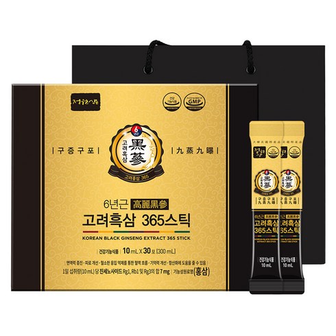 정원삼 구증구포 고려흑삼 365 스틱 + 쇼핑백, 300ml, 1세트
