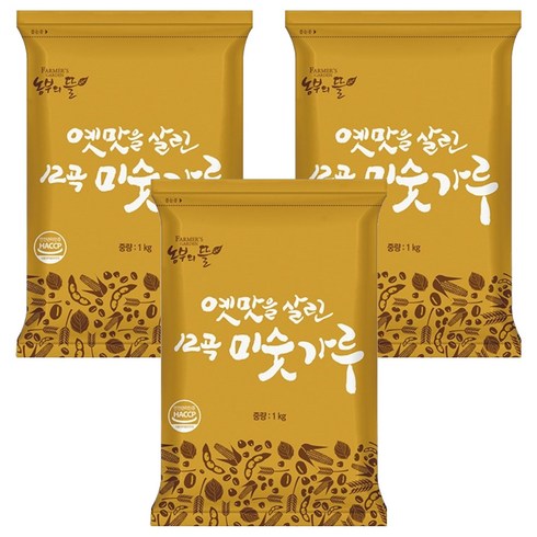 농부의뜰 12곡 미숫가루, 1kg, 3개