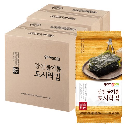 곰곰 광천 들기름 도시락김, 5g, 128개