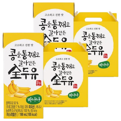 한미사이언스 콩을 통째로 갈아만든 전 두유 바나나, 190ml, 32개
