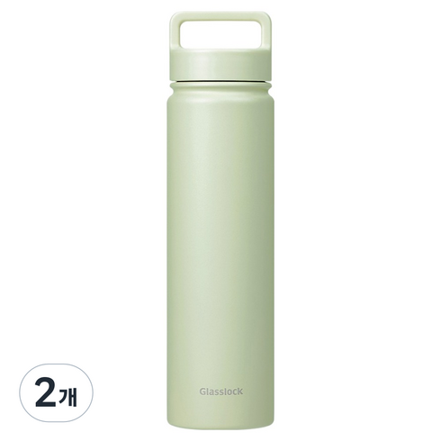 글라스락 스포티 핸들 텀블러, 페일 그린, 700ml, 2개