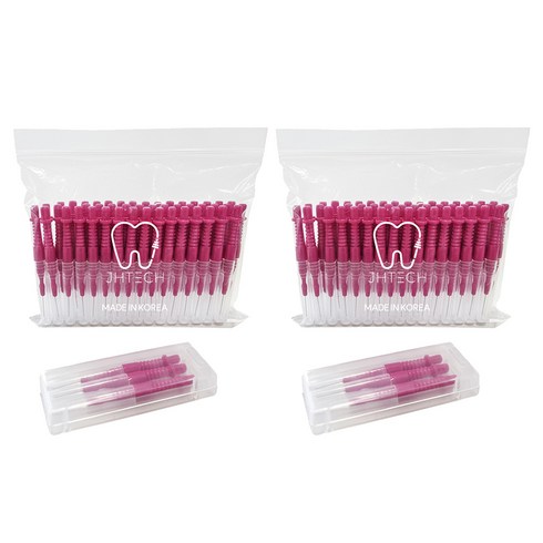 스마일브러쉬 치간 칫솔 I형 SSSS 레드, 0.6mm, 50개입, 2개