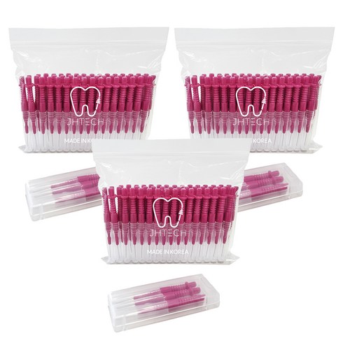 스마일브러쉬 치간 칫솔 I형 SSSS 레드, 0.6mm, 50개입, 3개