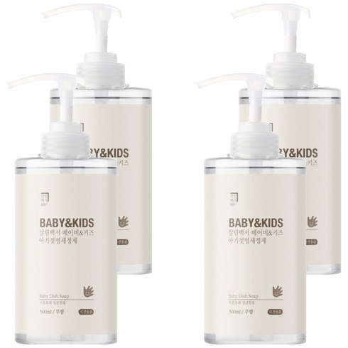살림백서 베이비 앤 키즈 아기 젖병세정제 무향, 500ml, 4개