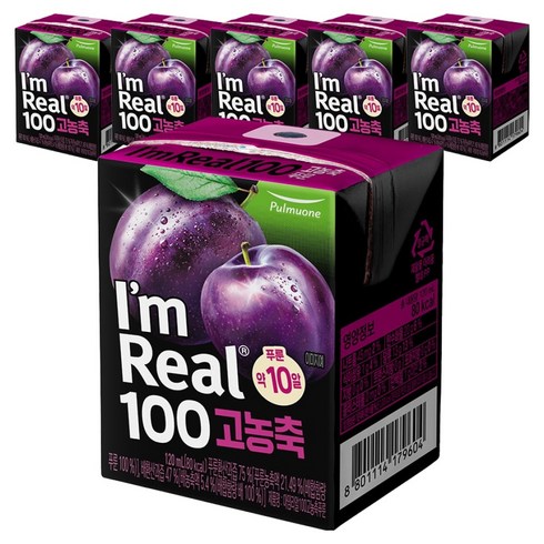 풀무원 아임리얼 100 고농축 푸룬, 6개, 120ml