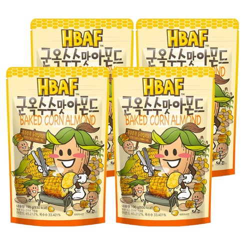 바프 군옥수수맛 아몬드, 190g, 4개
