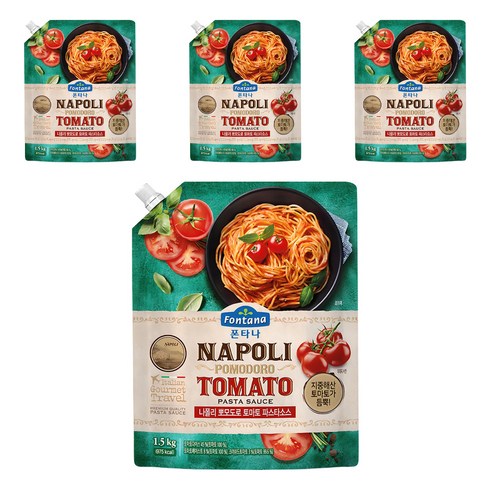 폰타나 나폴리 뽀모도로 토마토 파스타소스, 1.5kg, 4개
