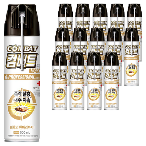 컴배트 프로페셔널 맥스 바퀴용 에어졸, 500ml, 15개