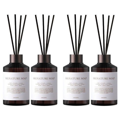에이센트 퍼퓸드 디퓨저, 시그니처솝, 200ml, 4개