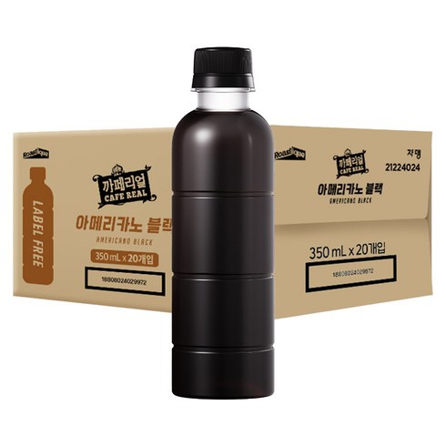 까페리얼 아메리카노 블랙 무라벨, 20개, 350ml