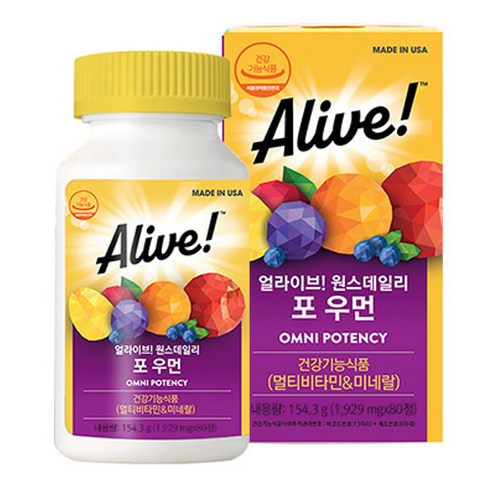 얼라이브 원스데일리 포 우먼 멀티비타민, 1개, 80정