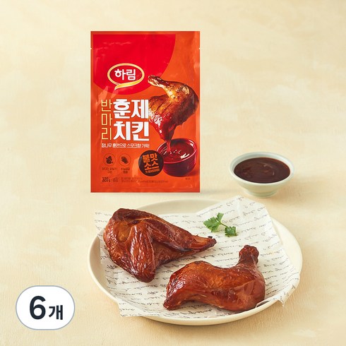 하림 반마리 훈제치킨, 270g, 6개