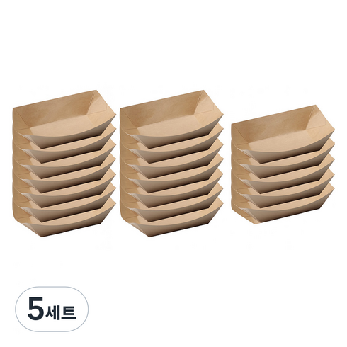 일회용 크라프트 종이 사각 접시 소 12.8cm, 40개입, 5세트