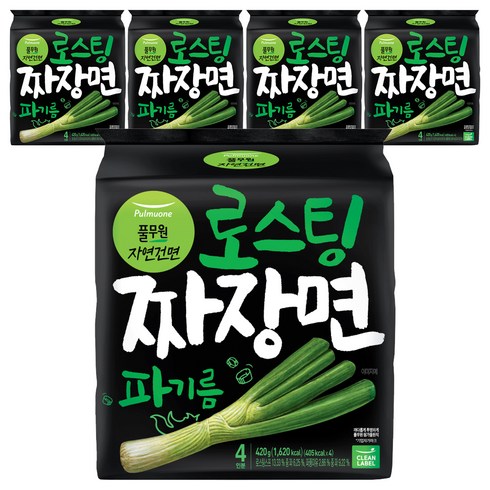 풀무원 로스팅 짜장 파기름 라면 105g, 20개