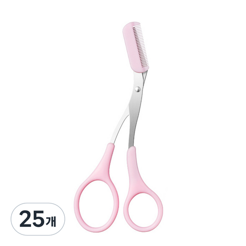 베라망 빗이 있는 눈썹가위, 25개, 핑크