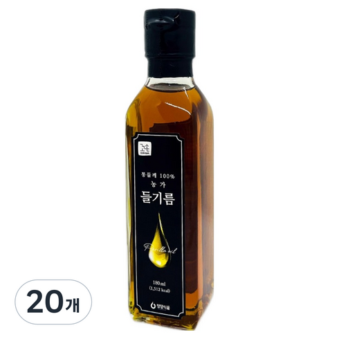 꼬손 청양식품 농가 들기름, 20개, 180ml