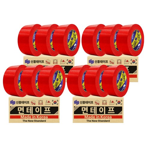 신흥 국산 대용량 라바 청면테이프 48mm X 25M 빨강, 12개
