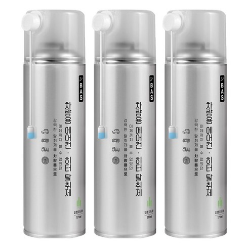 BAS 차량용 에어컨히터 탈취제, 171ml, 3개