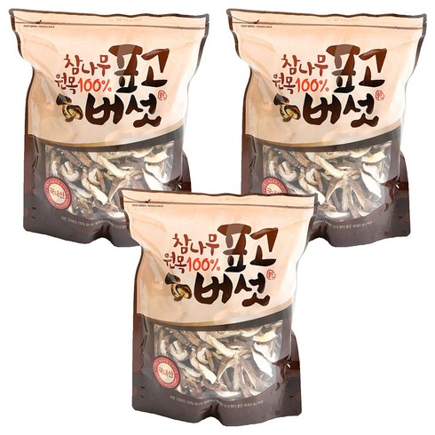참나무 원목 표고버섯 슬라이스, 200g, 3개