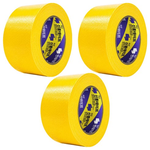 신흥 국산 대용량 라바 청면테이프 48mm x 25M 노랑, 3개