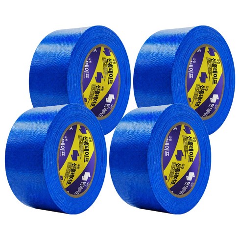 신흥테이프 국산 대용량 라바 청면테이프 48mm x 25M 파랑, 4개