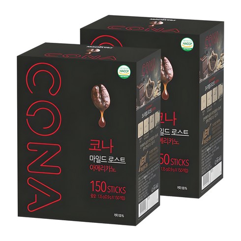 CONA 마일드로스트 원두커피스틱, 900mg, 150개입, 2개