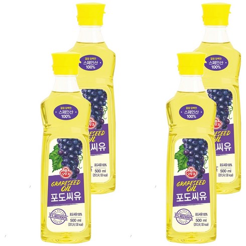 오뚜기 포도씨유, 500ml, 4개