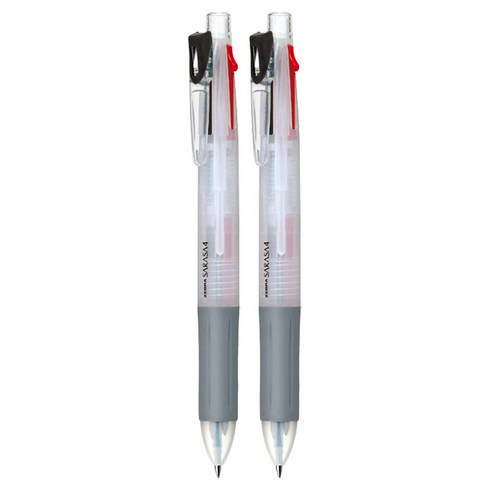 제브라 사라사4 멀티 중성펜 4색 0.5mm, J4J1(화이트), 2개