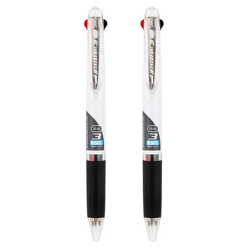 제트스트림 3색 볼펜 0.5mm SXE3-404-05, 화이트, 2개