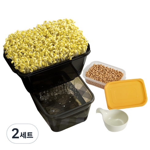 이지앤프리 콩 보관 시루컵 콩나물 재배 세트, 2세트, 재배도구 5p