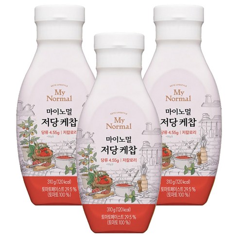 마이노멀 저당 케찹, 310g, 3개