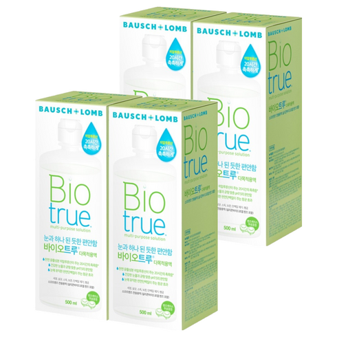 바이오트루 렌즈 세정액, 500ml, 4개
