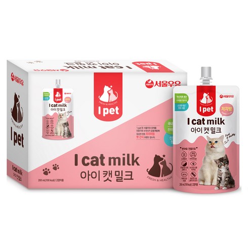서울우유 아이캣밀크 반려동물 음료 200ml, 우유맛, 10개