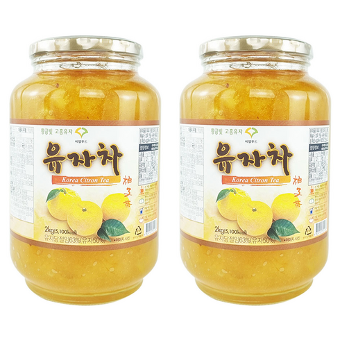 씨엘푸드 하루 유자차, 2개, 1개입, 2kg